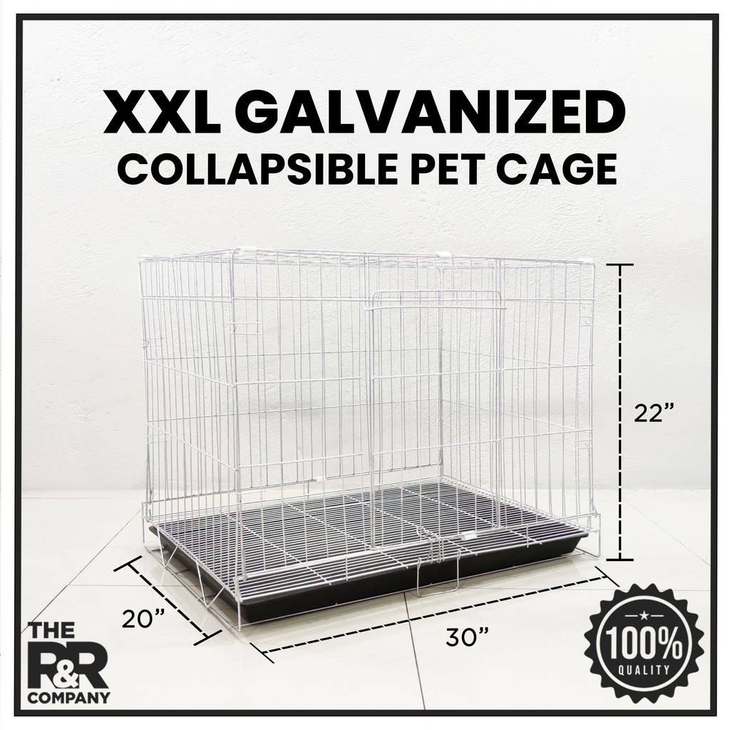 Heavy Duty Galvanized Collapsible Cage Pet Dog Cat Rabbit Folding Crate