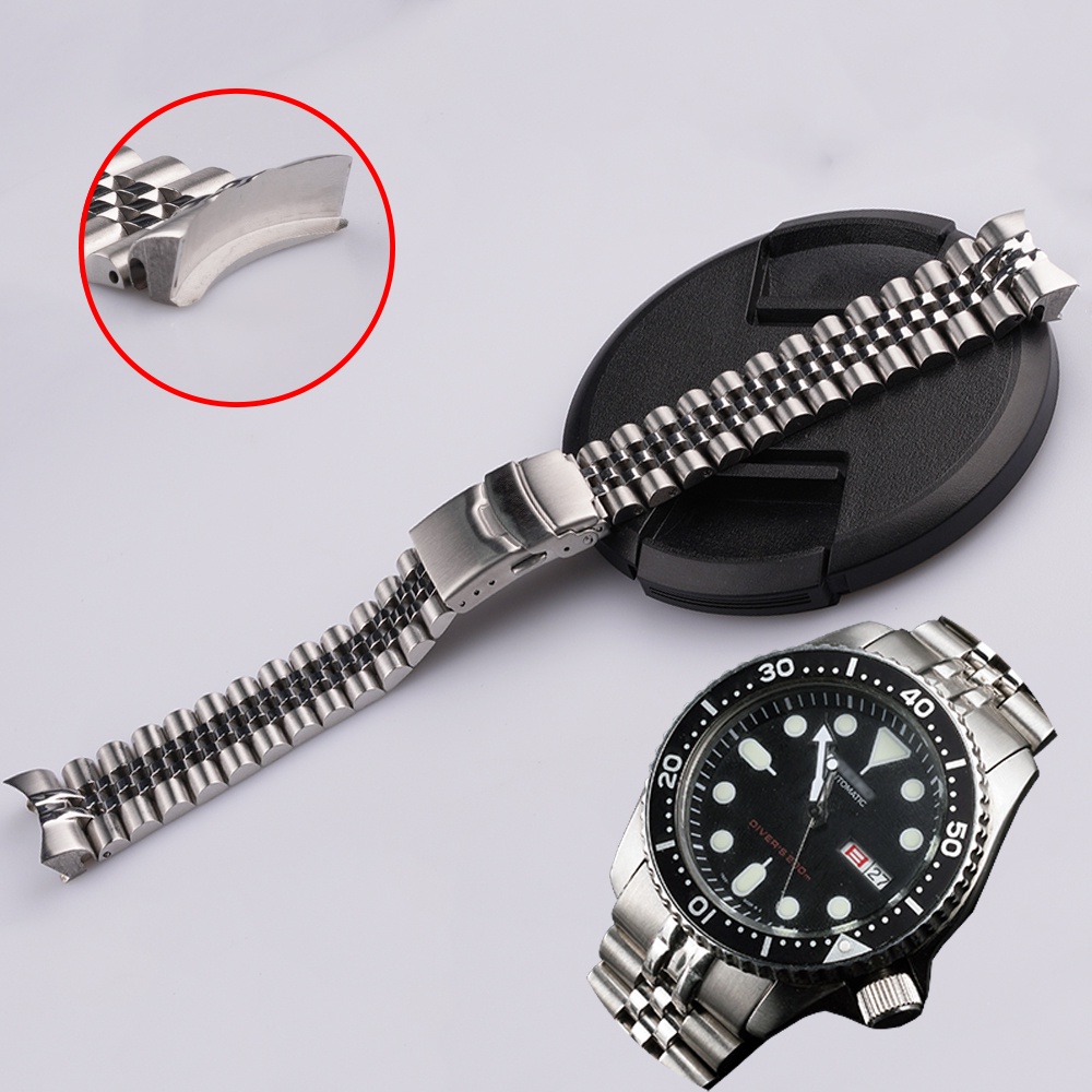 22mm Seiko Solid Curved End Stainless Steel Silver Jubilee Watch Band Strap  Bracelets For SRPD SKX007/009 | Shopee Philippines