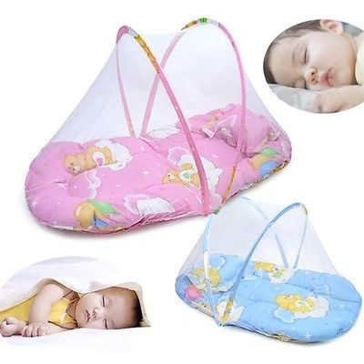 baby bed with pillow