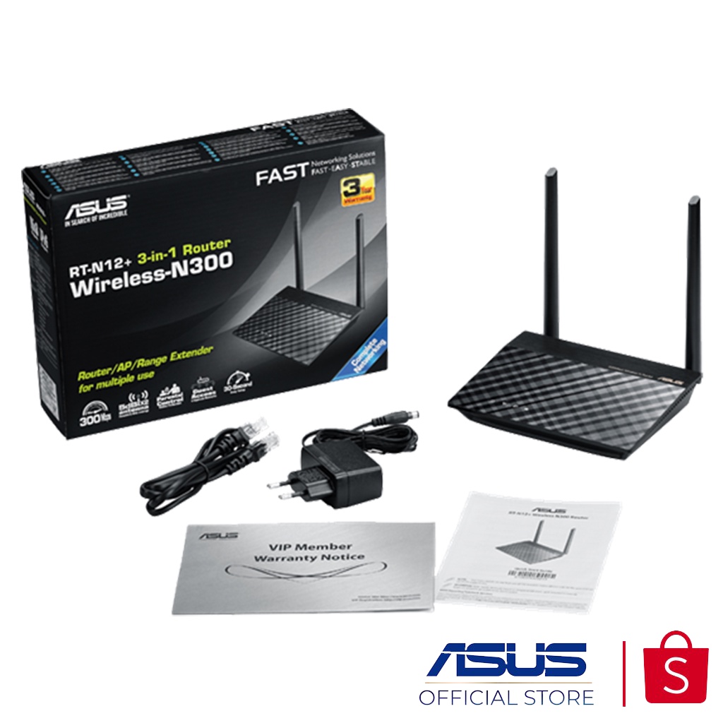 ASUS RT-N12+WIRELESS-N300 3-IN-1 ROUTER/802.11N: UP TO 300MBPS/RT-N12 ...