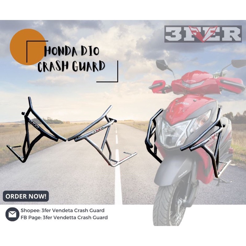 HONDA DIO ACRYLIC & POWDER COATED FINISH CRASH GUARD Shopee Philippines