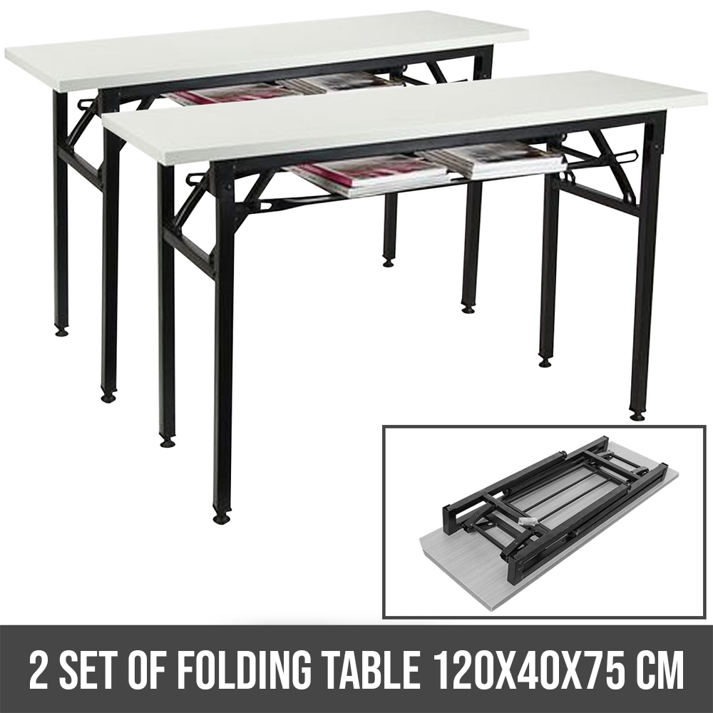 Set of 2 Foldable Training Table Comfortable Folding Table Shopee