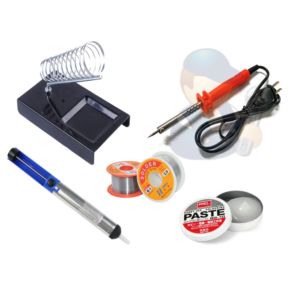 Set Of 5 Soldering iron 40w + Soldering Lead 30g + Soldering Pump