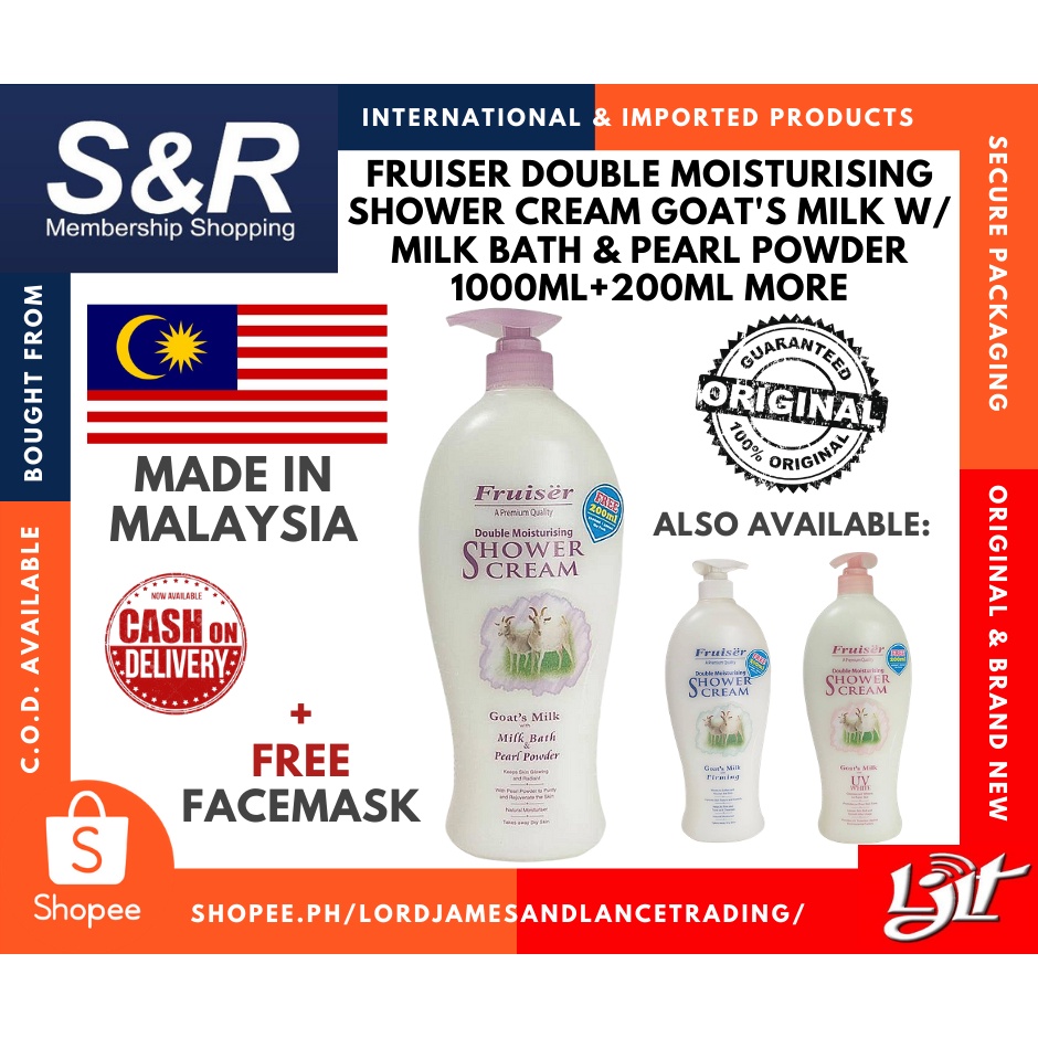 Fruiser Double Moisturizing Shower Cream Goat's Milk w/ Milk Bath