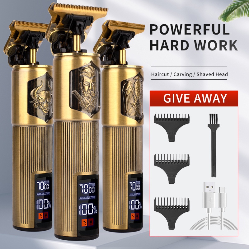 LCD T9 Hair Clippers Professional Hair Cutting Machine Beard Trimmer