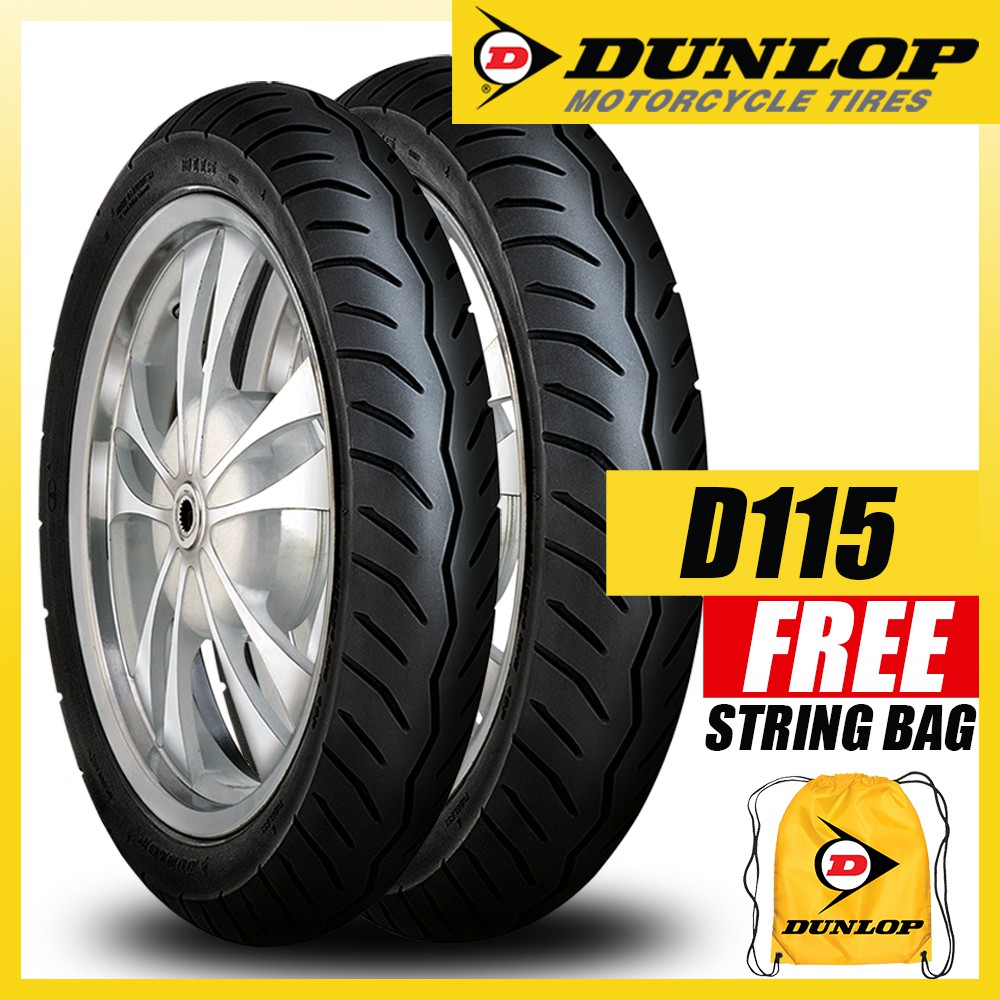 Dunlop D115 80/90 & 90/90-14 Tubeless (Front & Rear) w/ Free 2019 ...