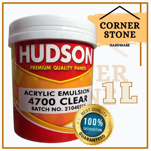 Hudson Clear Gloss Acrylic Emulsion Clear 4700 1 Liter Hudson paints