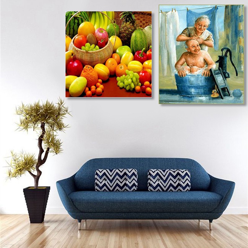 5D Diy Diamond Painting Old Man Scenery 3D Cross Stitch Home Décor