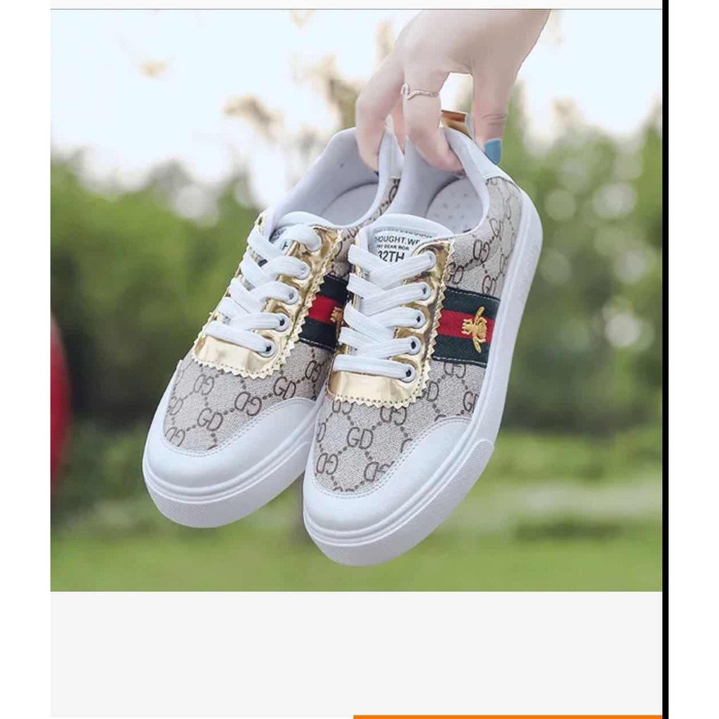 gucci white canvas shoes