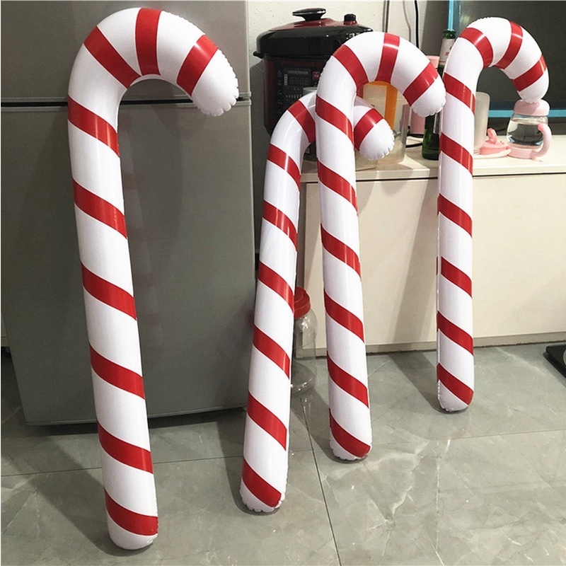 90cm Christmas Inflatable Candy Cane Balloons for Party Home Xmas Tree