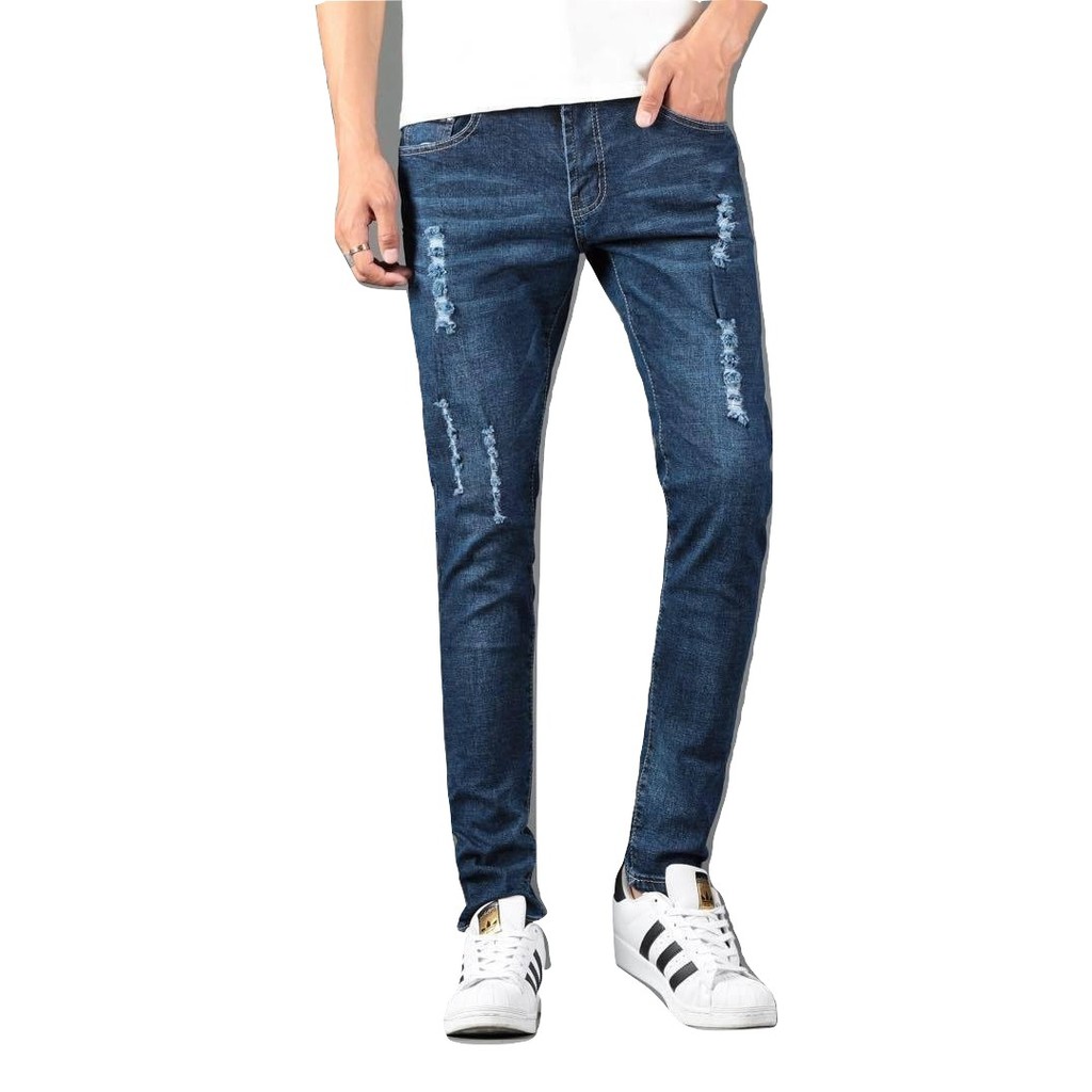 Jayson&Dhk Mens Blue Color Tattered Jeans *7573* | Shopee Philippines