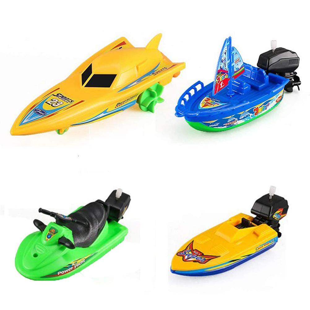 Bathtub Fun Boats Toys Wind Up Water speed boat Toy for Summer Water Game 