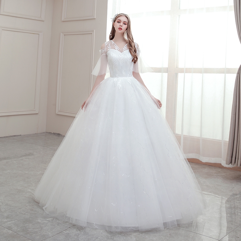 White Elegant Wedding Dresses Simple ...