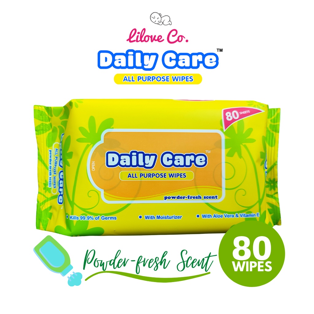 Daily Care All Purpose Wipes Powderfresh Scent 80 sheets Shopee