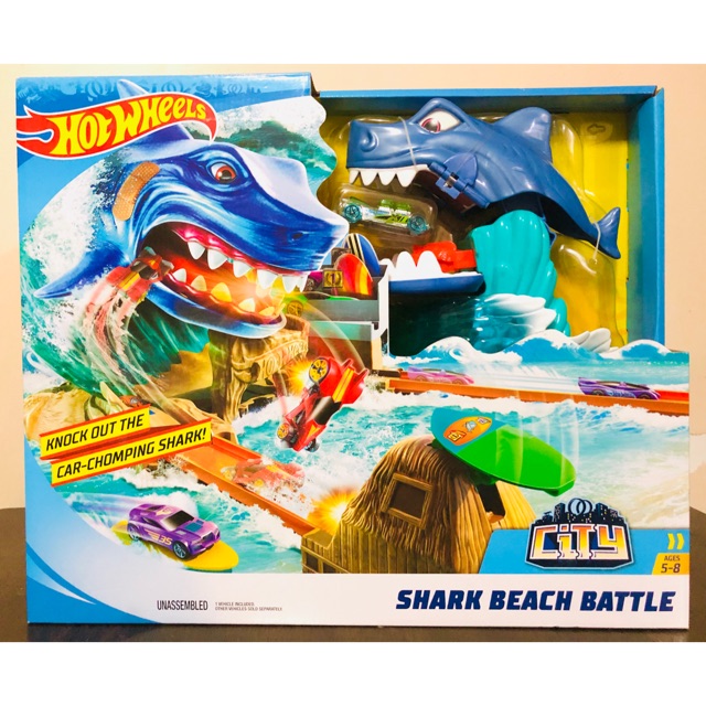 hot wheels city shark beach battle playset