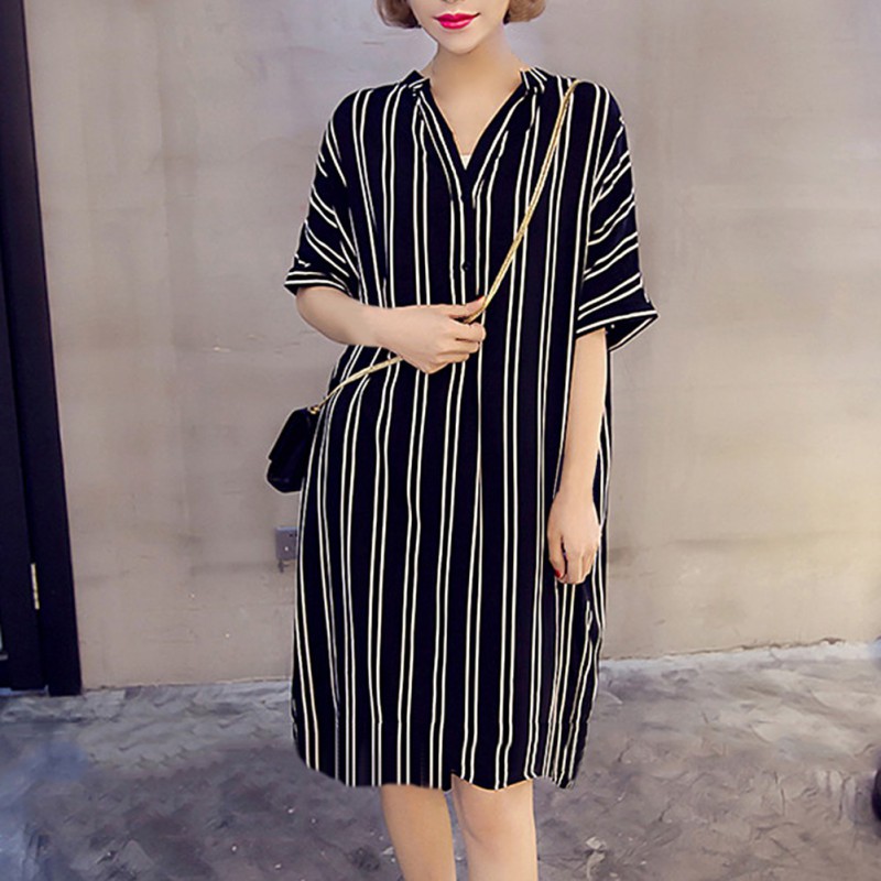 plus striped dress