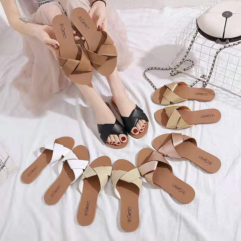 【Luckiss】HOT Korean Fashion Flat Sandal For Women High Quality sandals ...