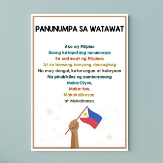 Sa watawat makabayan at panunumpa panatang Panunumpa sa