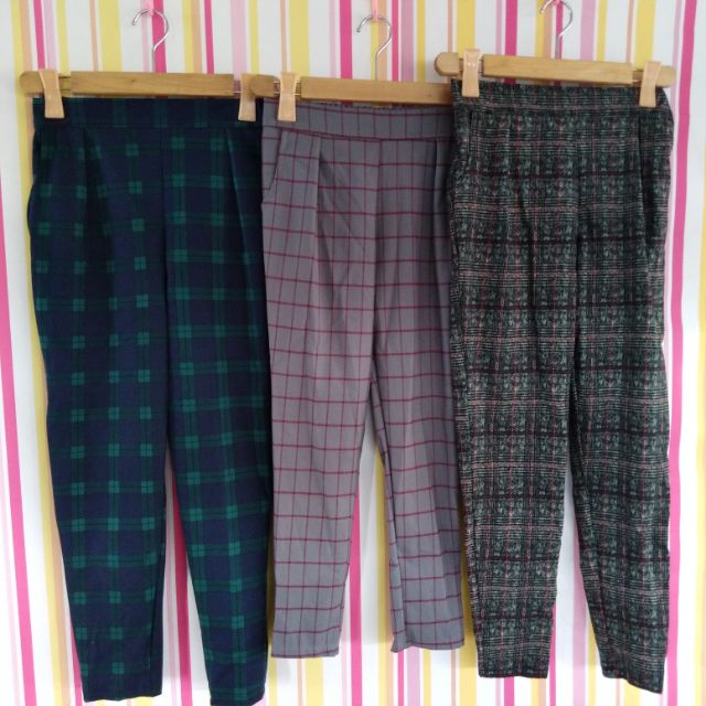 plaid pants shopee
