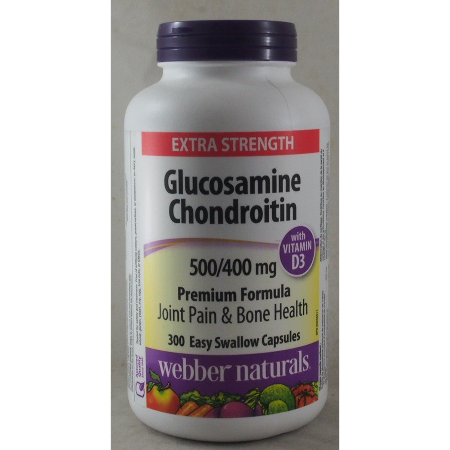 Glucosamine chondroitin sulfate extra strength 500 400 mg 300 capsules 2x Webber Naturals Glucosamine Chondroitin Sulfate Extra Strength 300 Capsules U For Sale Online Ebay