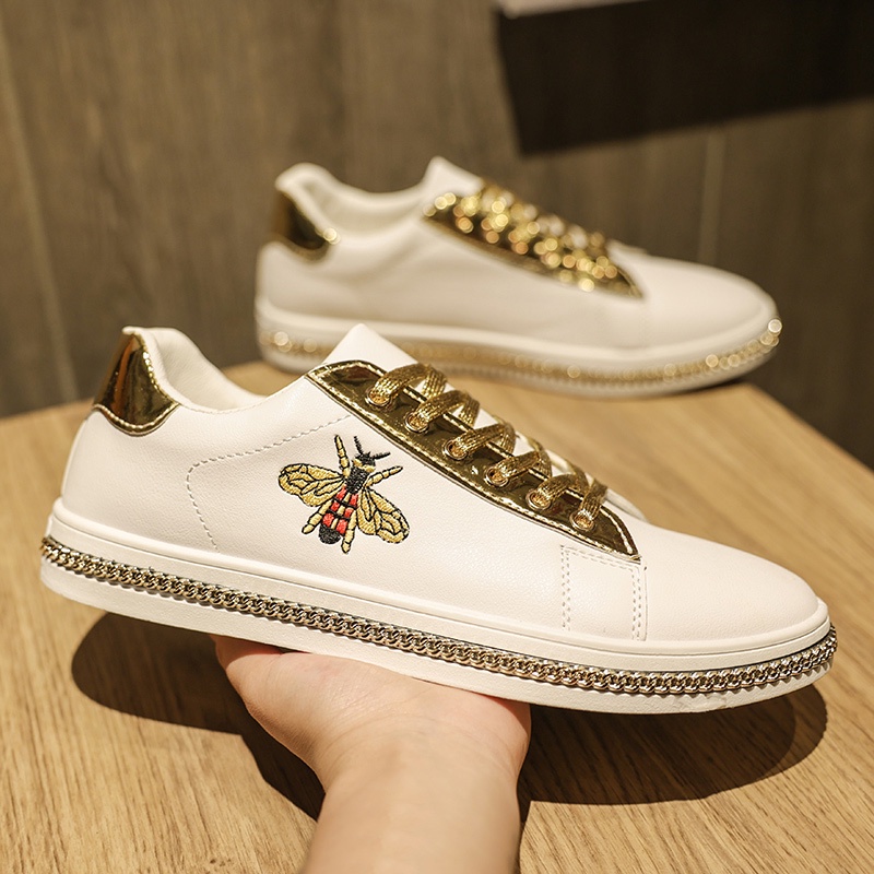 gold designer sneakers