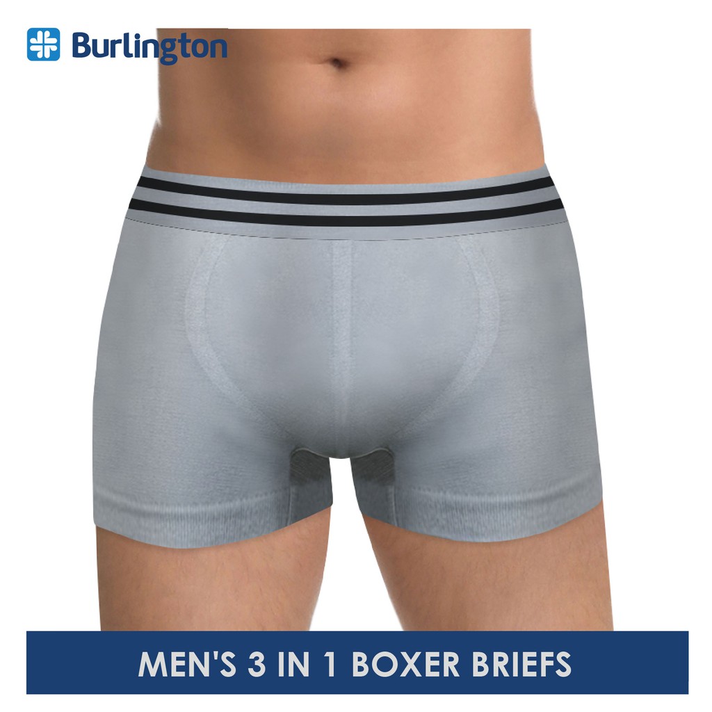 Burlington GTMBBG14 Men's Seamless Boxer Brief 3 pieces in 1 pack ...