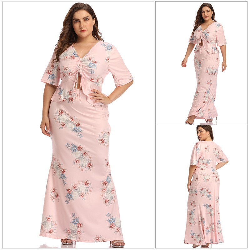 2 piece maxi skirt set plus size