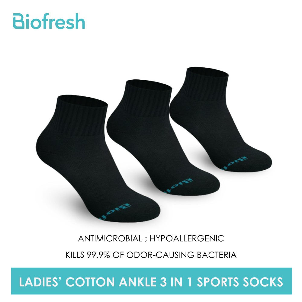 Biofresh Ladies' Antimicrobial Sweat Absorbent Sports Ankle Socks RLSKG20 Shopee Philippines
