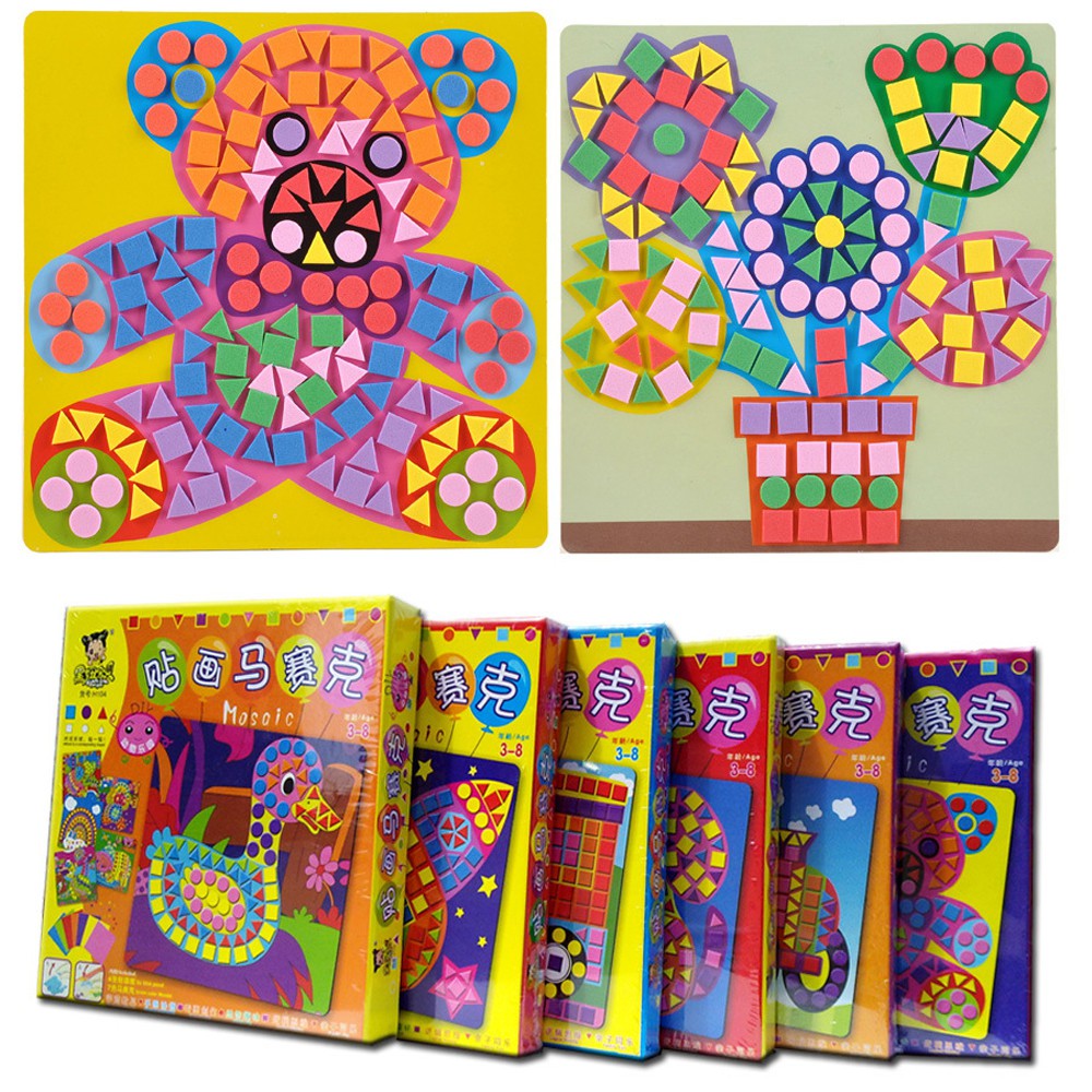 Fun Mosaic Kids Art Craft Kit Childrens Play Activity Decoration Sticker Set Shopee Philippines