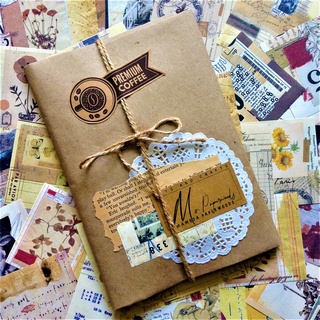 Coffee Journal Kit Bundle | 310+ Inclusions | Vintage Retro Floral Letter Pastries Cards Bujo Deco