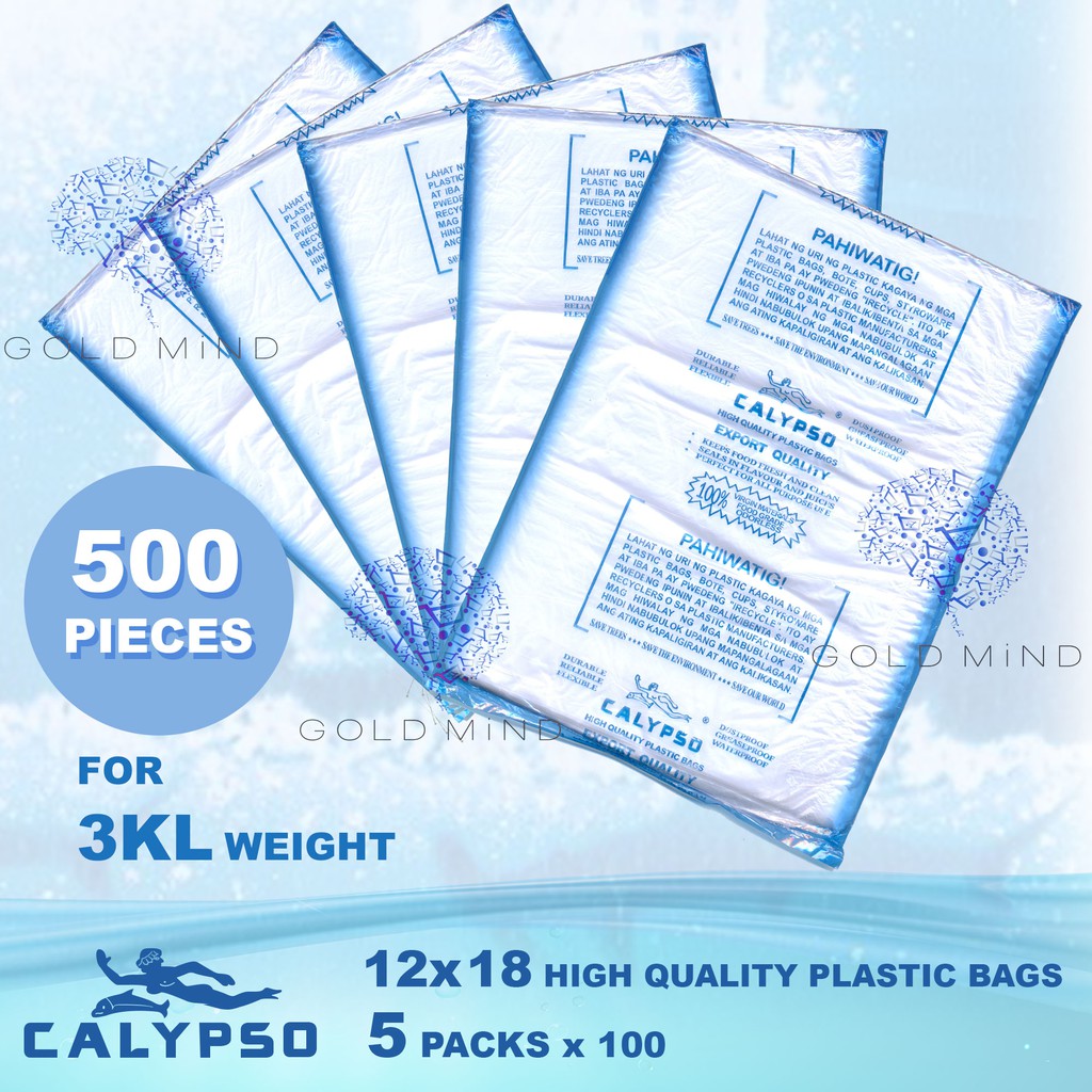 CALYPSO 12 x 18 Inches High Quality Food Grade Semi Clear Plastic Bag