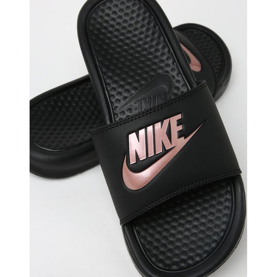nike slippers black