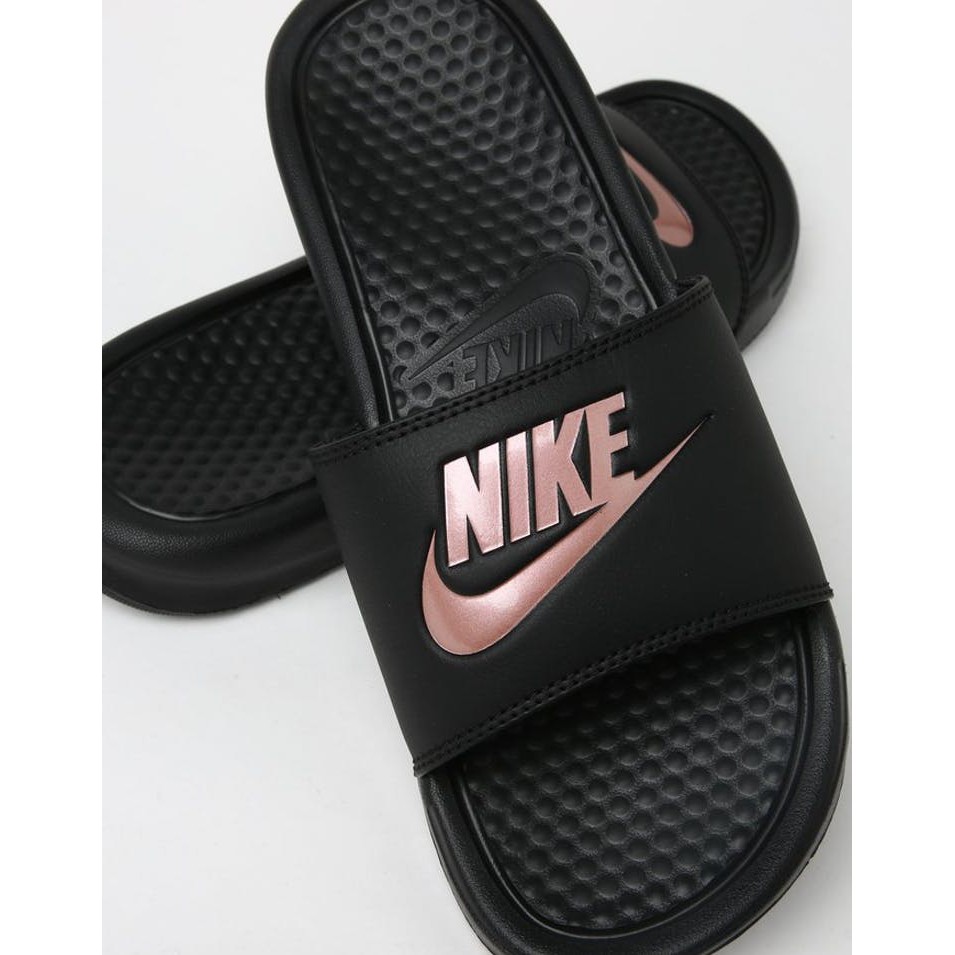 nike slippers all black