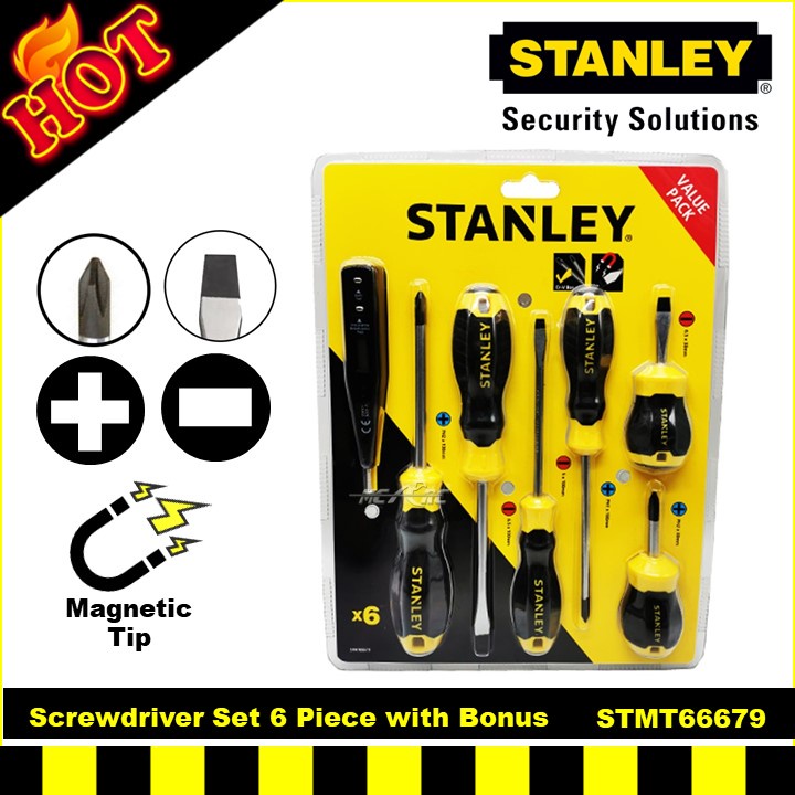 Stanley 6-Piece Screwdriver Set With Bonus STHT92002-8 (STMT66679 ...