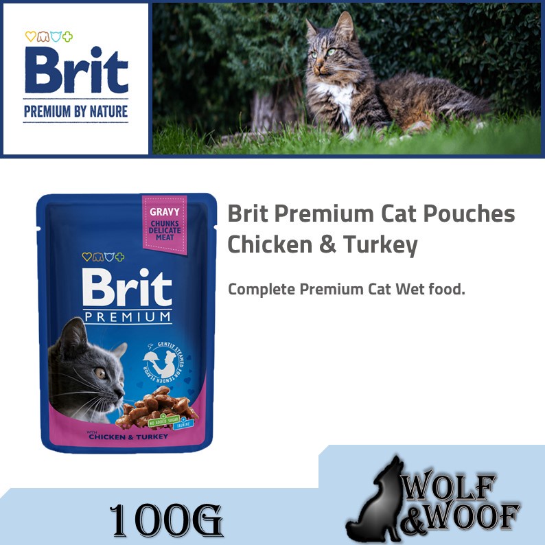 free shipping Brit Premium Cat Pouch 100g (Brit Pouch Chicken Slices, Salmon, Chicken Turkey, Cod #3