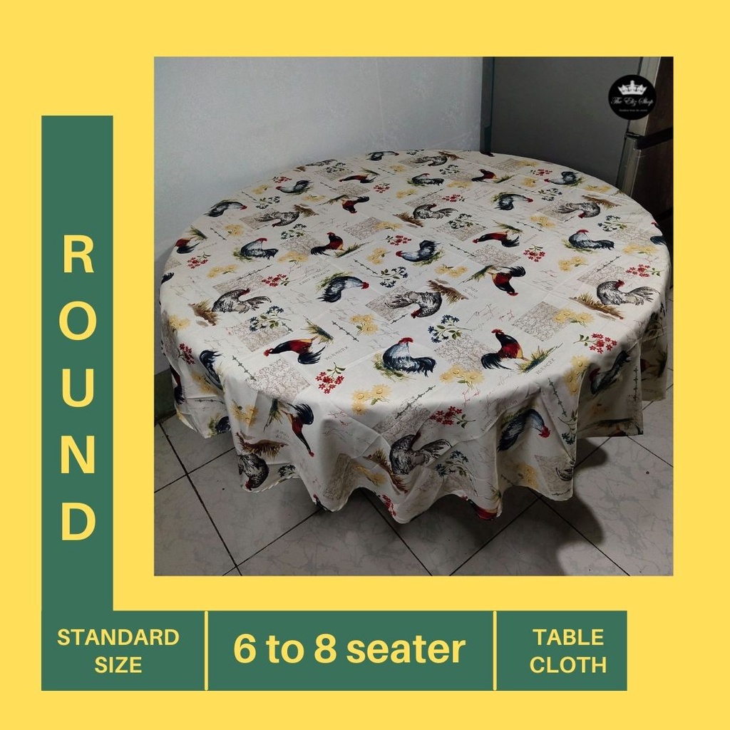 Round Table Cloth 6 Seaters To 8 With, What Size Is A 6 Seater Round Tablecloth For 8