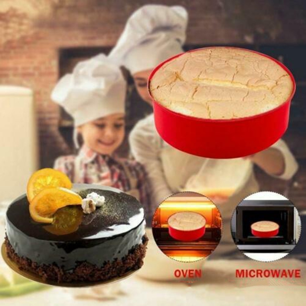 4" Silicone Round Bread Mold Cake Pan Muffin Mould Bakeware Baking Tray Tool .N 