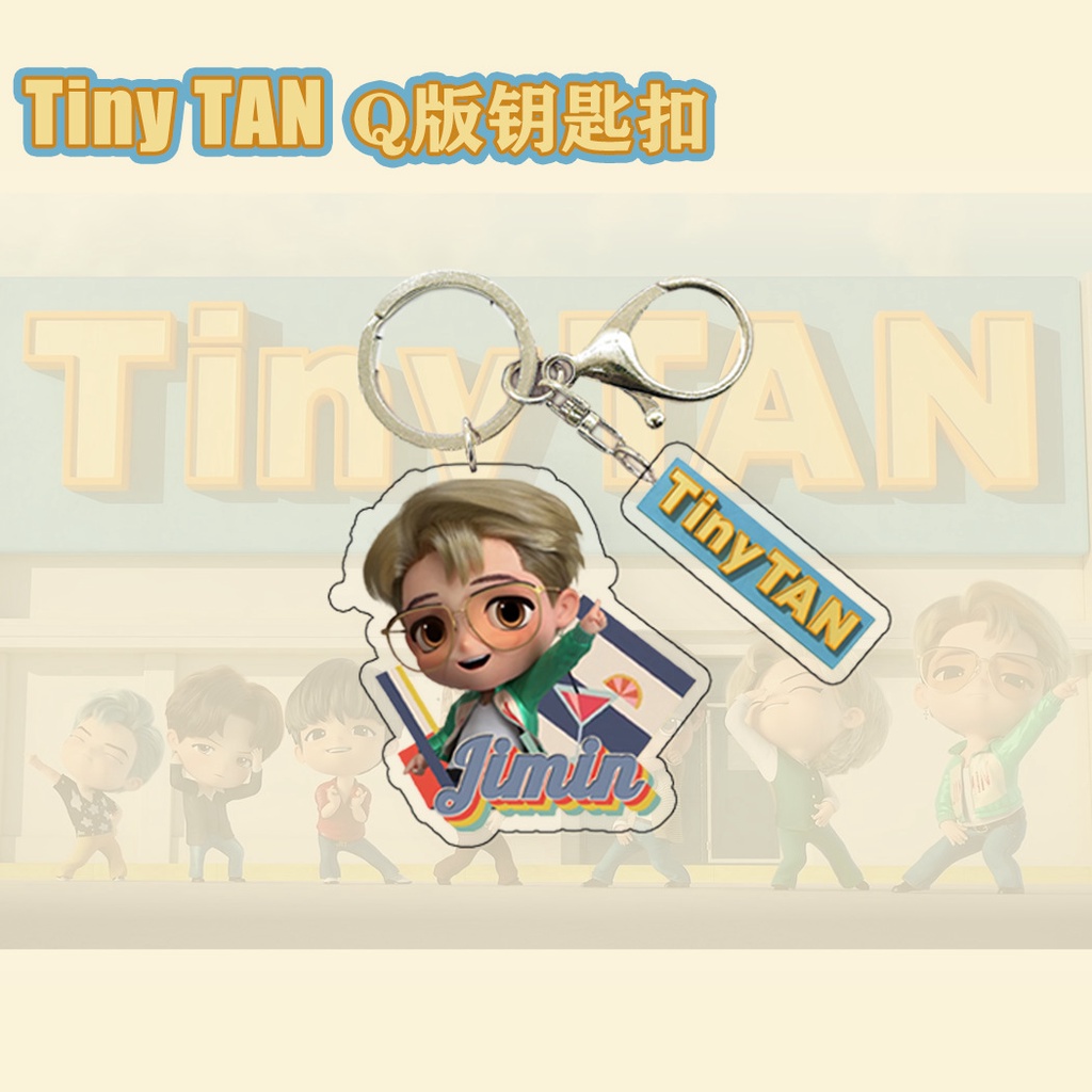 BTS TinyTAN Cartoon Acrylic Keychain JK,V,Jimin,RM,jhope,SUGA,JIN Pendant |  Shopee Philippines