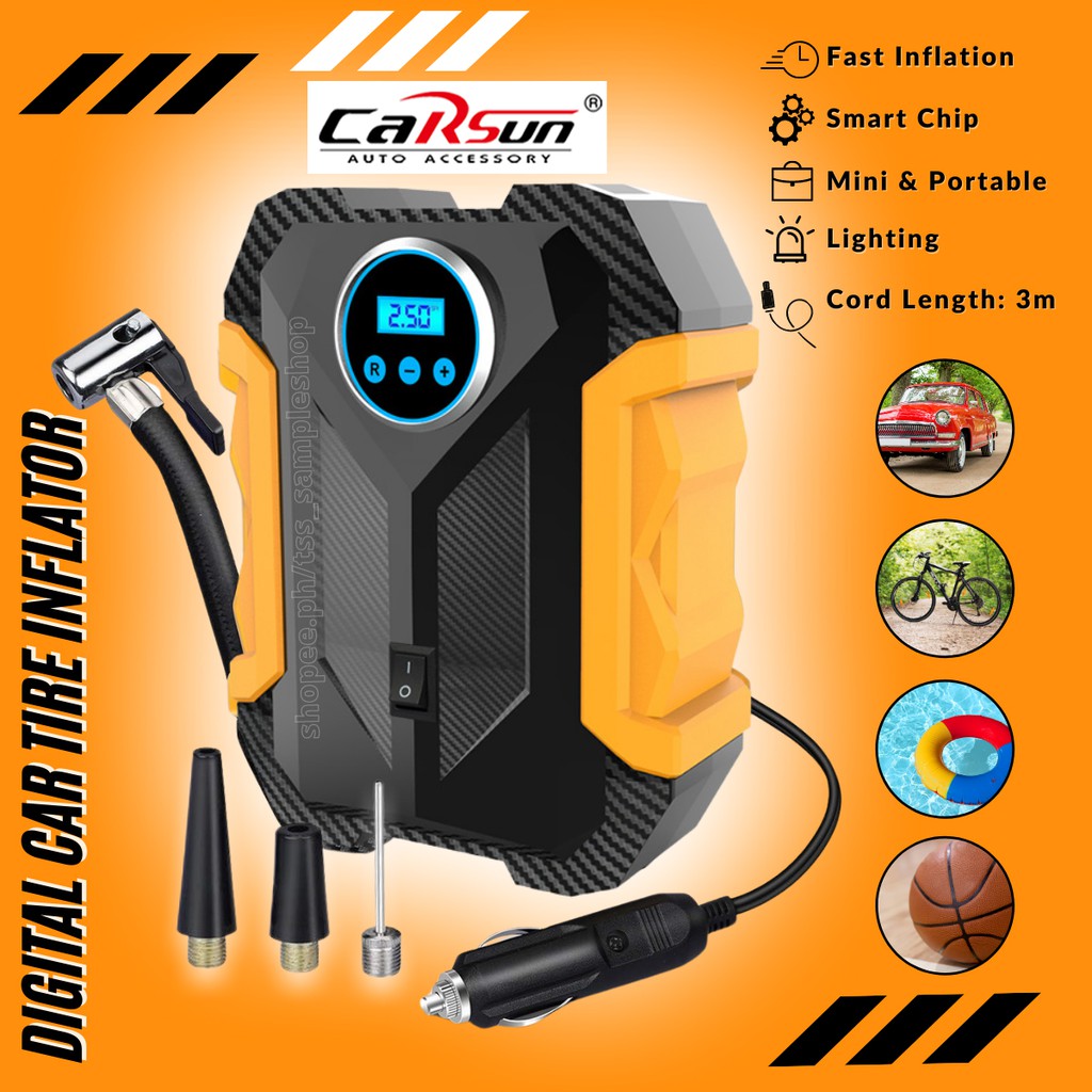 Tire Inflator Portable Digital Car Tire Air Pump Automatic 12V with 3