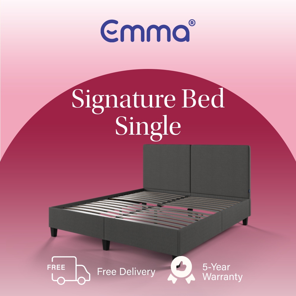 Emma Signature Bed Single Size | Upholstered, Minimalistic, Classic ...