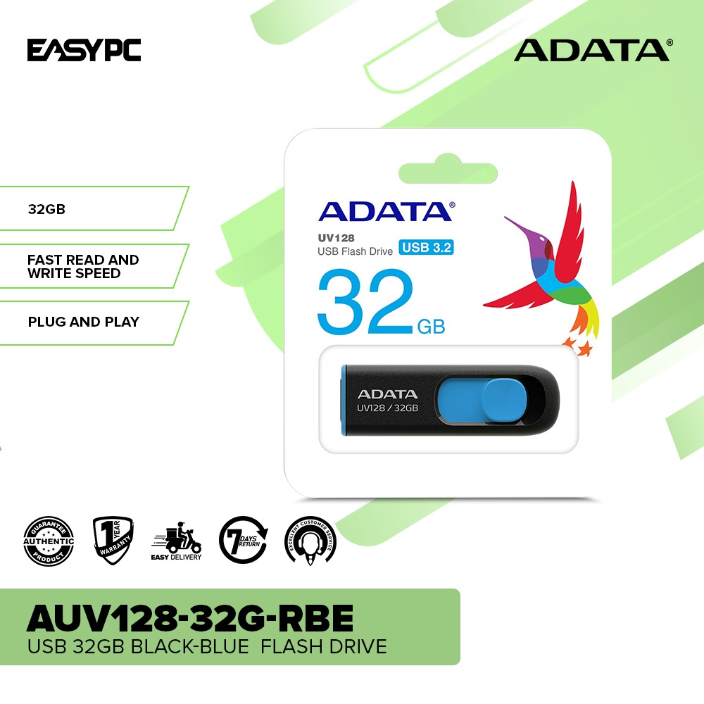 Adata AUV128-32G-RBE USB 32GB Flash Drive, USB 3.2 Gen1 (backward  compatible with USB 2.0). | Shopee Philippines