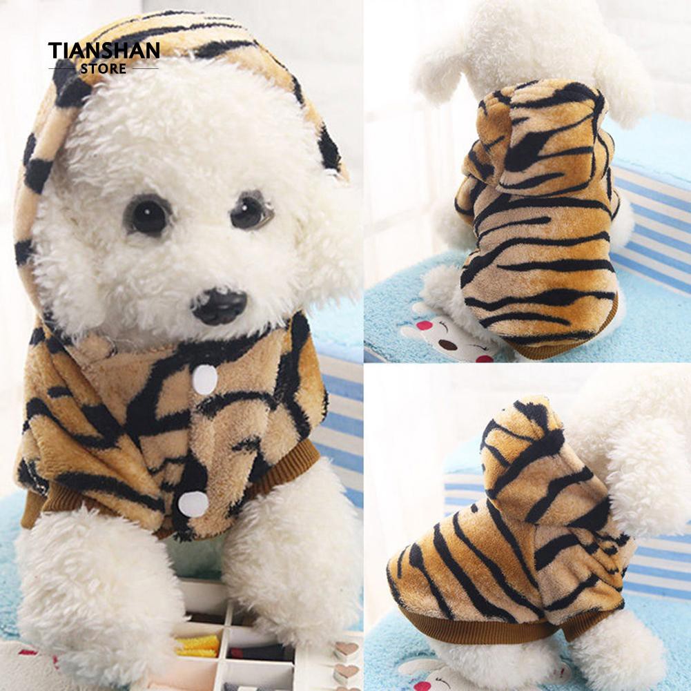 Pet Coat Dog Jacket Puppy Tiger Stripes Hoodie Apparel #2