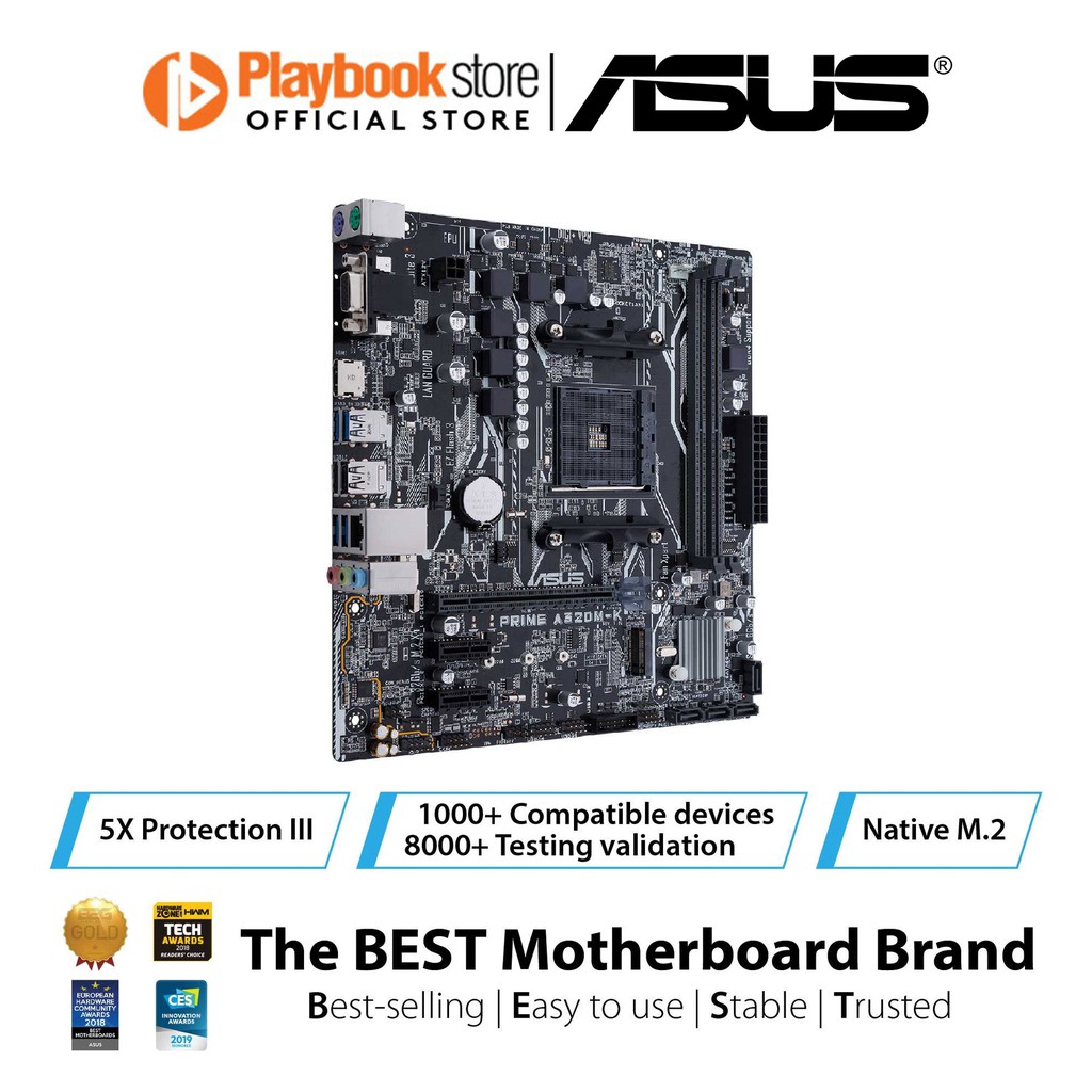 Asus Prime A320M-K AMD A320 uATX Motherboard DDR4 3200MHz / Prime A320M