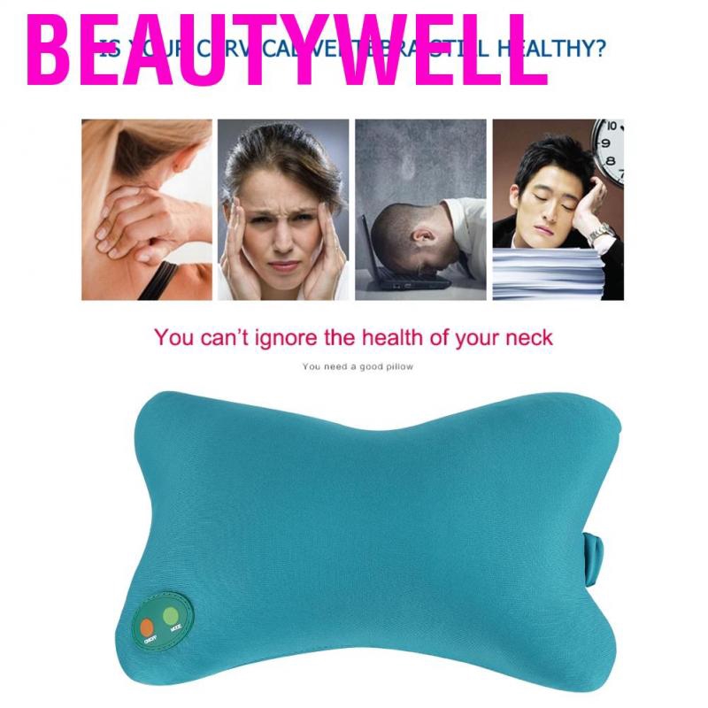 Beautywell Electric Massage Pillow Soft Vibration Neck Back Home