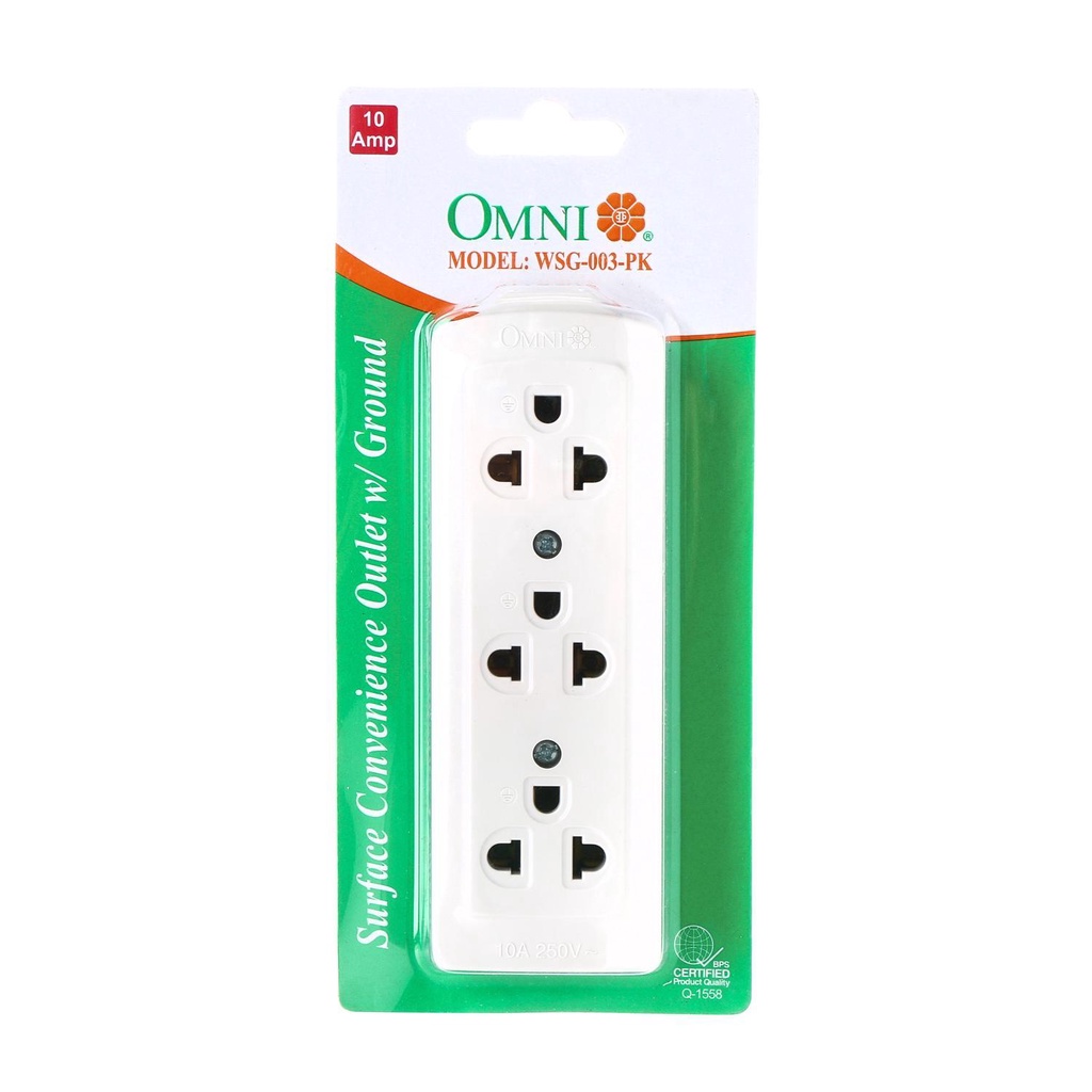 Omni 3Gang Surface Convenience Outlet with Ground WSG003PK Shopee