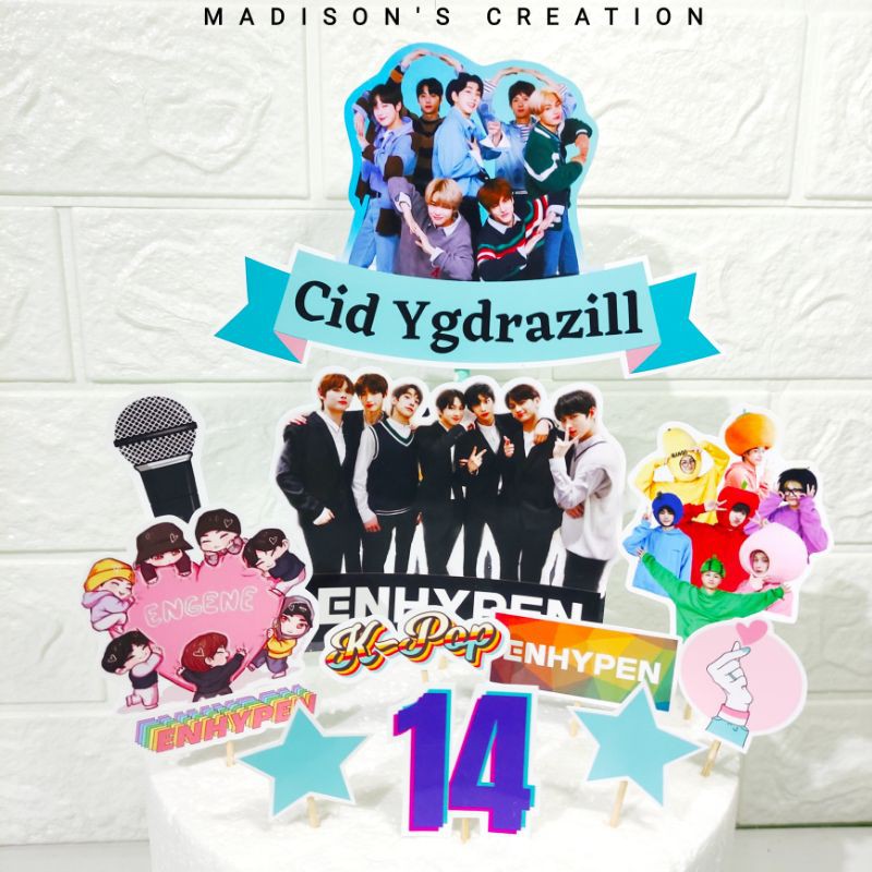 Enhypen K pop Cake Toppers Banner Personalize High Quality Shopee 