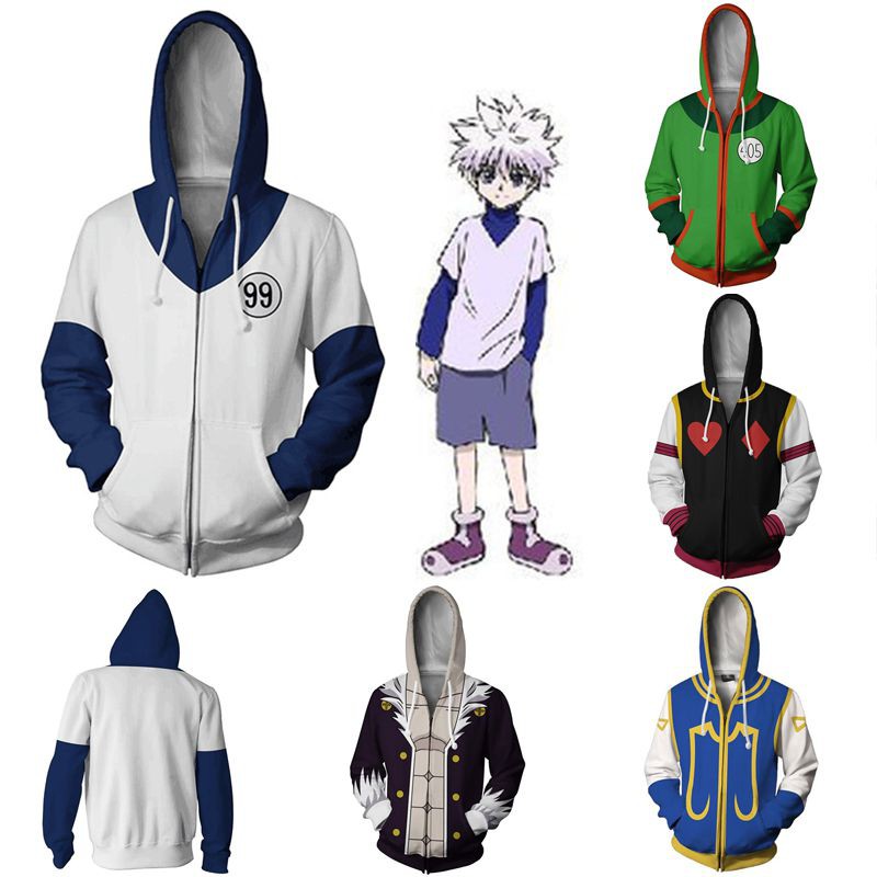 HUNTER HUNTER Hisoka Killua Zoldyck Zipper Jacket Cosplay Costume Hoodie Coat Shopee Philippines