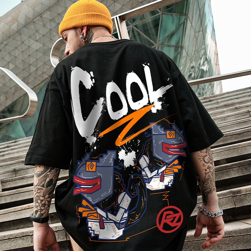 Mens Streetwear T Shirts
 Oversize Streetwear T shirt Urban Fashion trendy uni oversized black