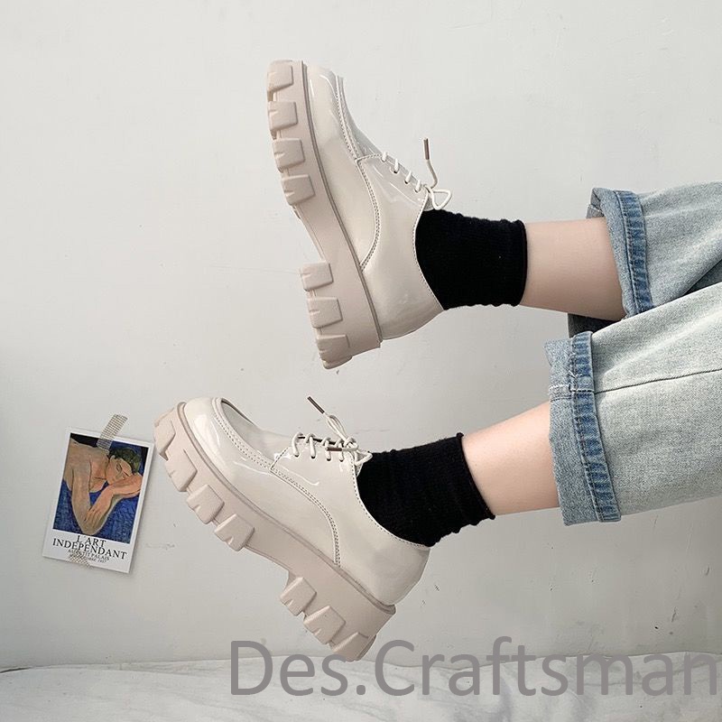 Fast delivery✨ loafers shoes for women white shoes Wholesale price British  style small leather shoes women's Japanese jk new thick-soled black single  shoes Korean version of the spring and autumn platform women's