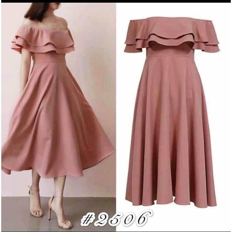 peach color casual dress